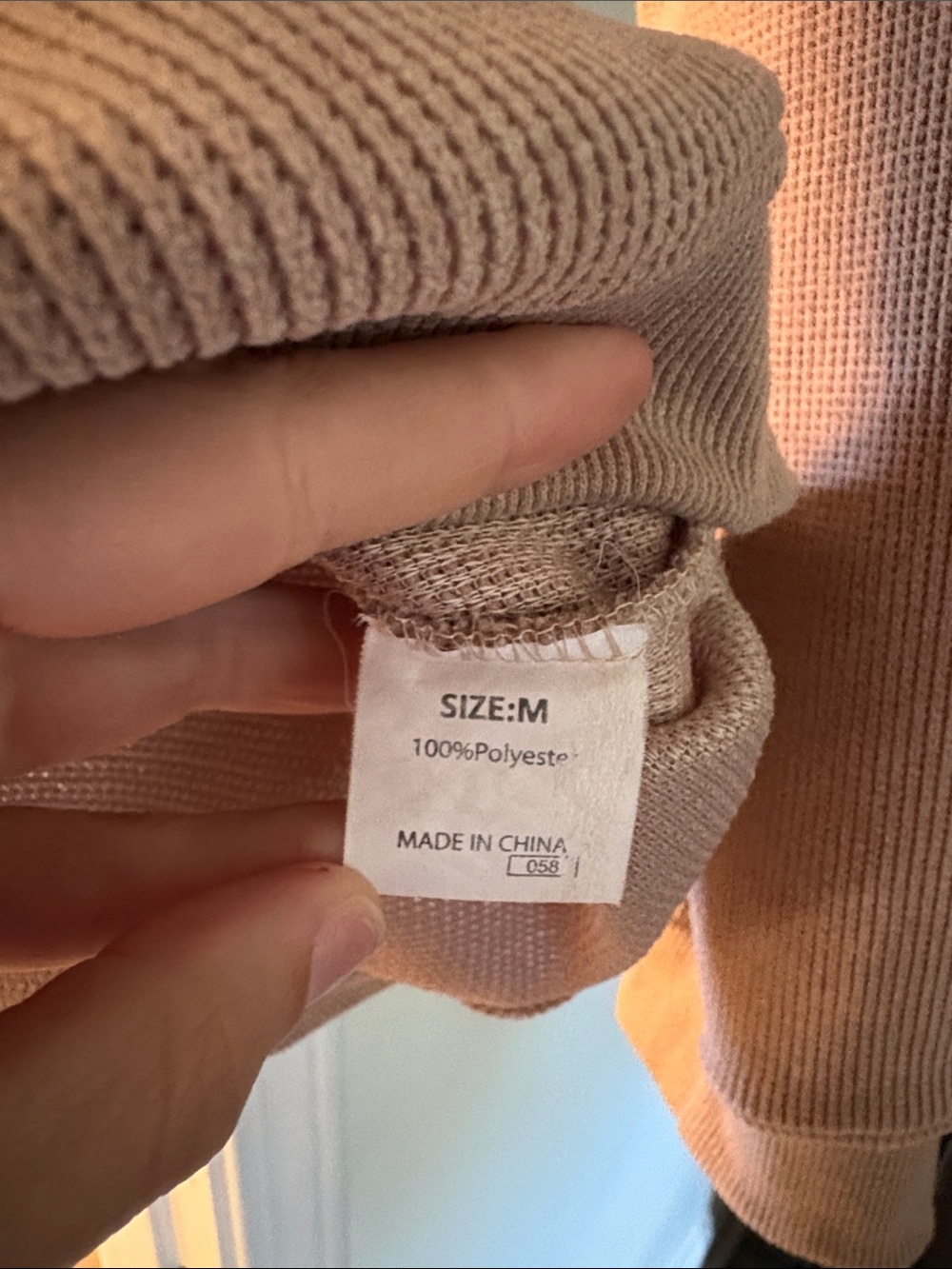 Women’s Crewneck Sweater with Leopard Bow Graphic - Tan - Picture 4 of 5